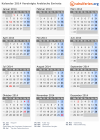 Kalender 2014 mit Ferien und Feiertagen Vereinigte Arabische Emirate