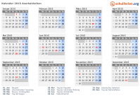 Kalender 2015 mit Ferien und Feiertagen Aserbaidschan
