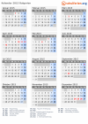 Kalender 2015 mit Ferien und Feiertagen Bulgarien