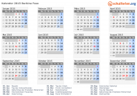 Kalender 2015 mit Ferien und Feiertagen Burkina Faso