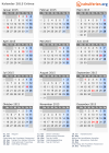 Kalender 2015 mit Ferien und Feiertagen Eritrea