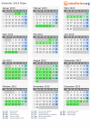 Kalender 2015 mit Ferien und Feiertagen Dijon