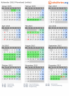 Kalender 2015 mit Ferien und Feiertagen Flevoland (mitte)