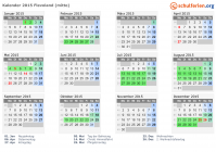 Kalender 2015 mit Ferien und Feiertagen Flevoland (mitte)