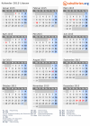 Kalender 2015 mit Ferien und Feiertagen Litauen