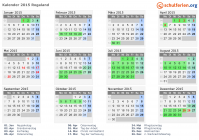 Kalender 2015 mit Ferien und Feiertagen Rogaland
