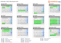 Kalender 2015 mit Ferien und Feiertagen Oberösterreich