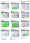 Kalender 2015 mit Ferien und Feiertagen Kujawien-Pommern
