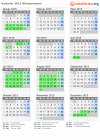 Kalender 2015 mit Ferien und Feiertagen Westpommern
