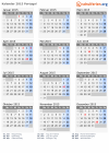 Kalender 2015 mit Ferien und Feiertagen Portugal