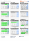 Kalender 2015 mit Ferien und Feiertagen Sankt Gallen