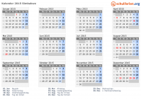 Kalender 2015 mit Ferien und Feiertagen Simbabwe