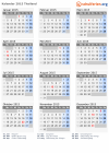 Kalender 2015 mit Ferien und Feiertagen Thailand
