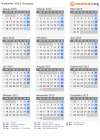 Kalender 2015 mit Ferien und Feiertagen Uruguay