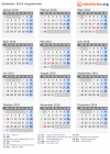 Kalender 2016 mit Ferien und Feiertagen Argentinien
