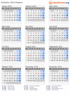 Kalender 2016 mit Ferien und Feiertagen Belgien