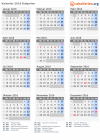 Kalender 2016 mit Ferien und Feiertagen Bulgarien