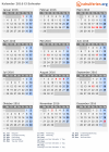 Kalender 2016 mit Ferien und Feiertagen El Salvador