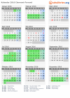 Kalender 2016 mit Ferien und Feiertagen Clermont-Ferrand