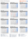 Kalender 2016 mit Ferien und Feiertagen Georgien
