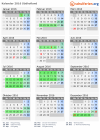 Kalender 2016 mit Ferien und Feiertagen Südholland
