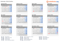 Kalender 2016 mit Ferien und Feiertagen Italien