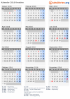 Kalender 2016 mit Ferien und Feiertagen Kroatien