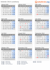 Kalender 2016 mit Ferien und Feiertagen Luxemburg