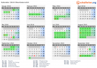Kalender 2016 mit Ferien und Feiertagen Oberösterreich