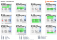 Kalender 2016 mit Ferien und Feiertagen Solothurn