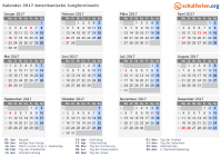 Kalender 2017 mit Ferien und Feiertagen Amerikanische Jungferninseln