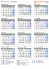 Kalender 2017 mit Ferien und Feiertagen Bulgarien