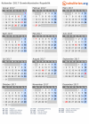 Kalender 2017 mit Ferien und Feiertagen Dominikanische Republik