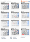 Kalender 2017 mit Ferien und Feiertagen Frankreich