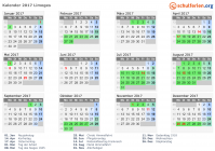 Kalender 2017 mit Ferien und Feiertagen Limoges