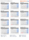 Kalender 2017 mit Ferien und Feiertagen Großbritannien