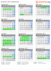 Kalender 2017 mit Ferien und Feiertagen Südholland