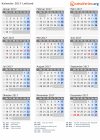 Kalender 2017 mit Ferien und Feiertagen Lettland