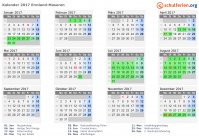 Kalender 2017 mit Ferien und Feiertagen Ermland-Masuren