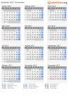 Kalender 2017 mit Ferien und Feiertagen Schweden