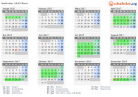 Kalender 2017 mit Ferien und Feiertagen Bern