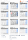 Kalender 2017 mit Ferien und Feiertagen Tschechien