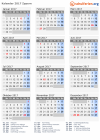 Kalender 2017 mit Ferien und Feiertagen Zypern