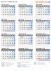 Kalender 2018 mit Ferien und Feiertagen Bulgarien