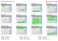 Kalender 2018 mit Ferien und Feiertagen Finnmark