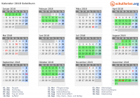 Kalender 2018 mit Ferien und Feiertagen Solothurn