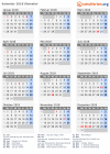 Kalender 2018 mit Ferien und Feiertagen Slowakei
