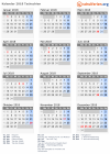 Kalender 2018 mit Ferien und Feiertagen Tschechien