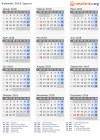 Kalender 2018 mit Ferien und Feiertagen Zypern