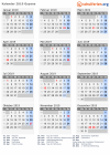Kalender 2019 mit Ferien und Feiertagen Guyana